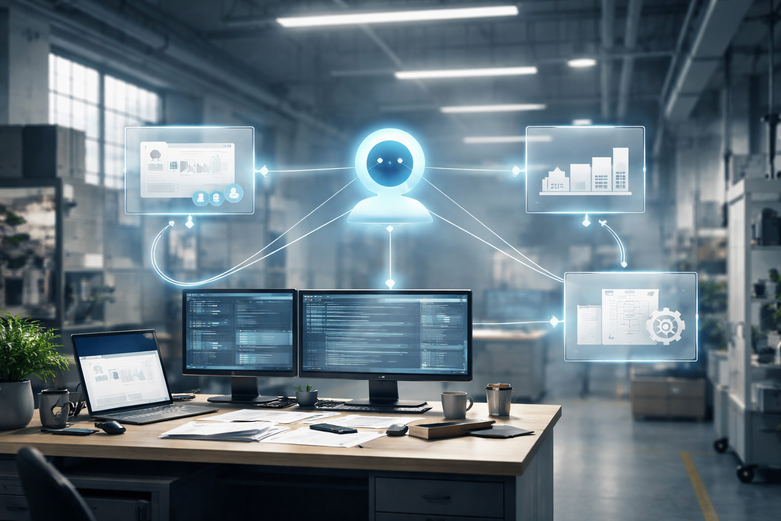 Illustration de Agent IA + CRM/ERP : intégrations incontournables en PME industrielle