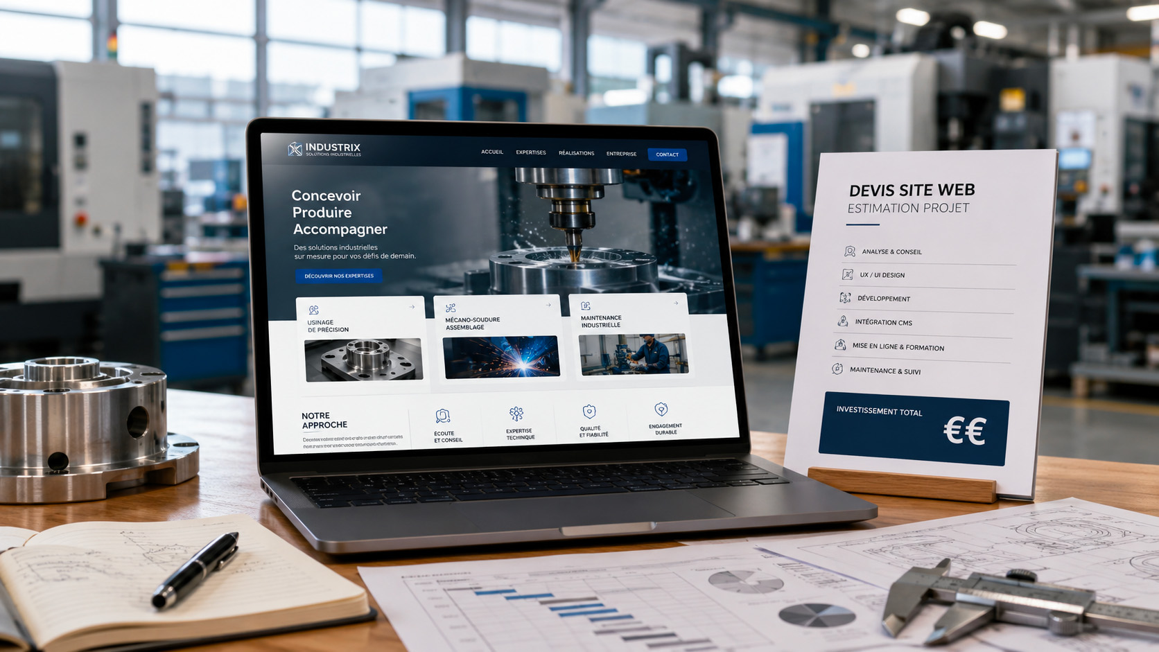 Illustration de Combien coûte un site web pour une entreprise industrielle ?